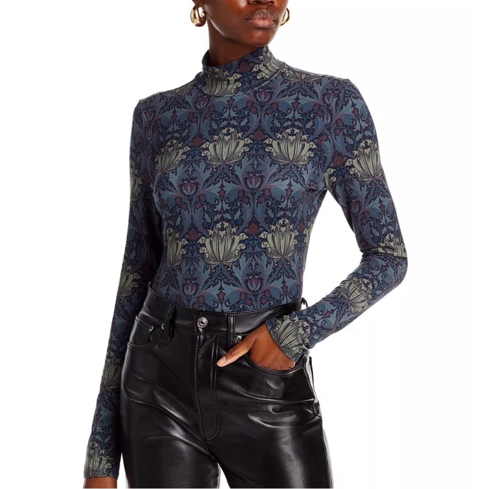 PAIGE x Morris & Co. golda printed mock neck top